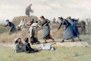 La Moisson En Bretagne by Jacques-Eugene Feyen
