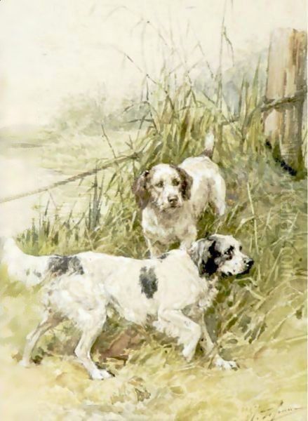 Two Setters By A Marsh - view 1