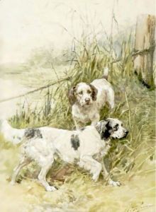 Two Setters By A Marsh by Charles Olivier De Penne