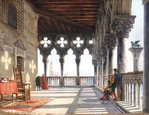 Galleria Del Palazzo Ducale by Friedrich Nerly the Younger