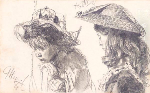 Studienblatt Zwei Madchen (A Study Of Two Girls) - view 1