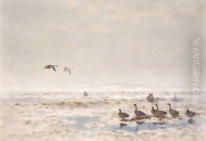 Flyttfaglar (Migrating Wild Geese) by Bruno Andreas Liljefors