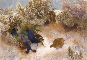 Landskap Med Fjallripa (Ptarmigan In A Landscape) by Bruno Andreas Liljefors