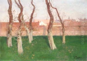 Utsikt Over Bymuren I Montreuil-Sur-Mer (View Over The Town Wall Of Montreuil-Sur-Mer) by Fritz Thaulow