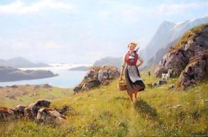 Seterjente (Mountain Shepherdess) by Hans Dahl