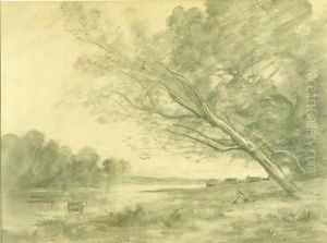 Paysage Au Grand Arbre by Jean-Baptiste-Camille Corot
