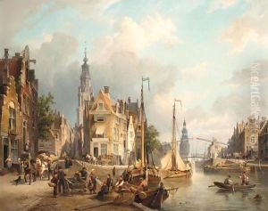 A View Of The Oudeschans With The Zuiderkerk And The Montelbaanstoren In The Distance, Amsterdam