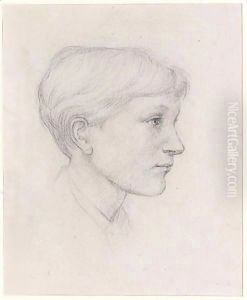 Portrait Of The Artist's Son Philip by Sir Edward Coley Burne-Jones