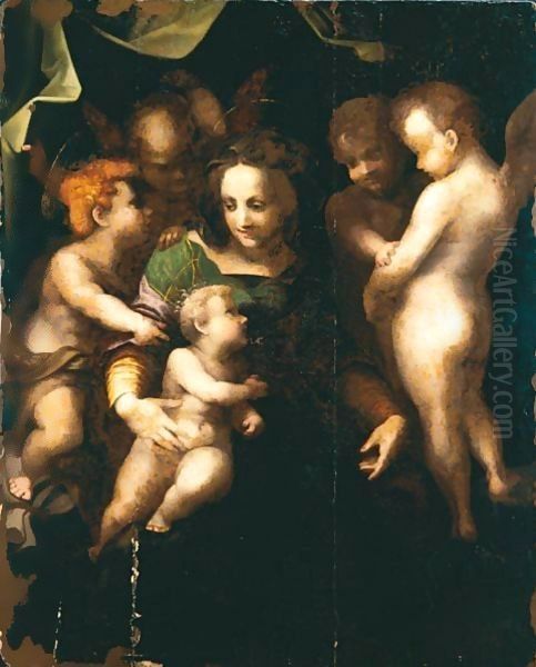 Madonna Col Bambino, San Giovannino E Tre Angeli - view 1