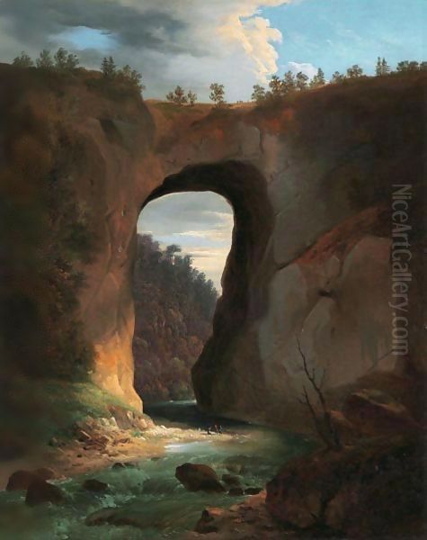 Paysage Fluvial Avec Porte De Roche - view 1