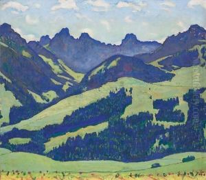 Landschaft Bei Chateau D'Oex by Ferdinand Hodler