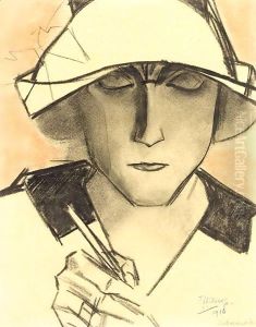 Schrijvend Meisje by Jan Toorop