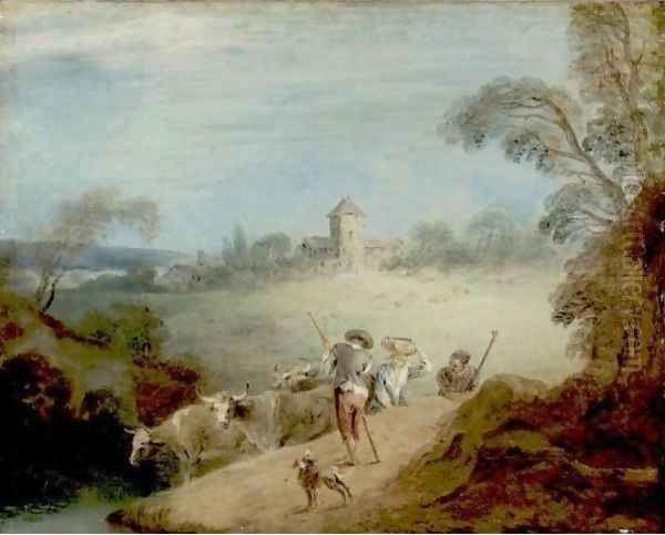 A Pastoral Landscape With A Shepherd And Sheperdess - view 1