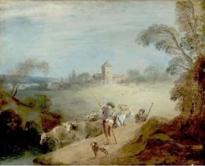 A Pastoral Landscape With A Shepherd And Sheperdess