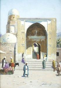 Street Scene In Samarkand by Richard Karlovich Zommer