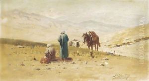 Mountain Travellers At Rest by Richard Karlovich Zommer