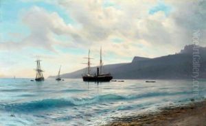 Ships By The Coast by Lef Feliksovich Lagorio