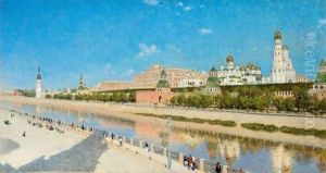 View Of The Moscow Kremlin by Vasili Vasilyevich Vereshchagin