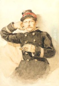 Portrait Of A Seated Man by Vasilij Ivanovic Surikov