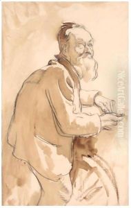 Study For 'Improvisation On A Barrel Organ' by Sir William Newenham Montague Orpen
