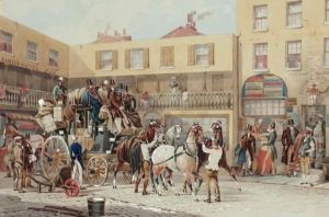 Coach And Horses Outside A Hotel In London