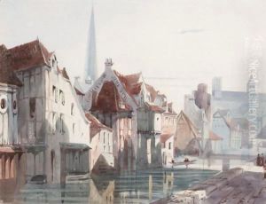 Canal Scene At Ghent by Thomas Shotter Boys