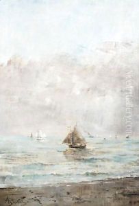 Sailing In Calm Waters by Alfred Stevens