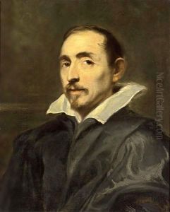 A Portrait Of A Gentleman, Bust Length, Wearing A Black Coat With A White Collar