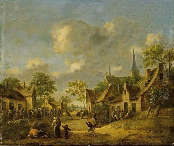 A Village Scene With Figures Near An Inn - view 1