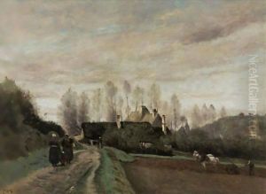 Epernon (Eure-Et-Loir) La Route Au Laboureur by Jean-Baptiste-Camille Corot
