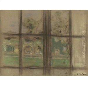 Vue De La Cour Des Clayes A Travers Une Fenetre by Jean-Edouard Vuillard