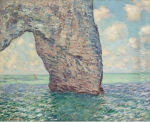 La Manneporte, Maree Haute by Claude Oscar Monet