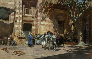 Halt At Tangiers by Frederick Arthur Bridgman