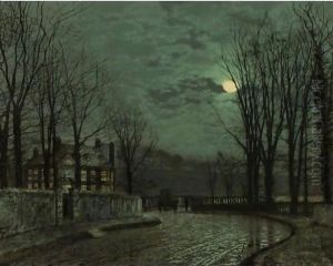 A Wooded Lane By Moonlight