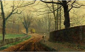 Late Autumn, Stapleford Park, North Pontefract by John Atkinson Grimshaw