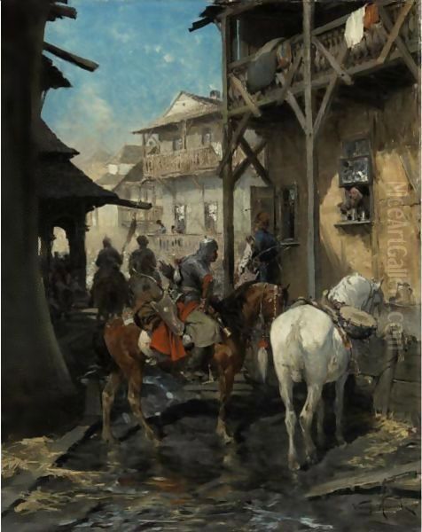 Soldiers Stopping For Rest - view 1