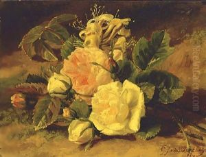 A Still Life With Roses by Geraldine Jacoba Van De Sande Bakhuyzen