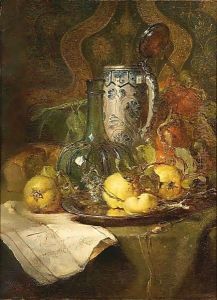 A Still Life With Quincepears And A Pitcher