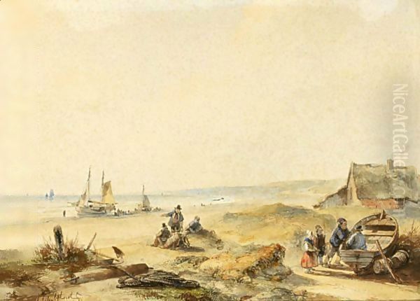 Fisher Folk In The Dunes - view 1