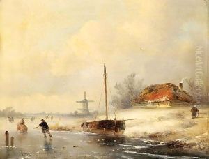 Skaters On A Frozen Waterway