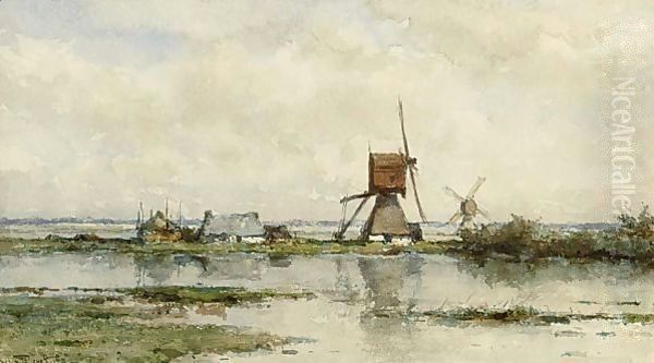 Windmills In A Polder Landscape - view 1