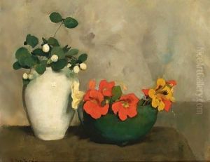 A Still Life With Snow Berries And Indian Cress