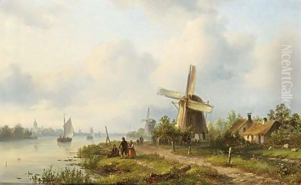 A River Landscape With Anglers - view 1