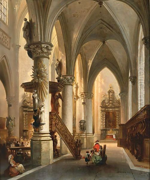 Figures In A Church Interior - view 1