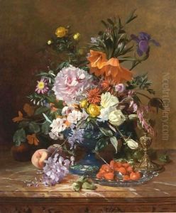 A Still Life With Flowers And Fruit thumbnail