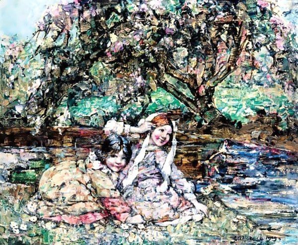 Girls Under The Blossom Tree - view 1
