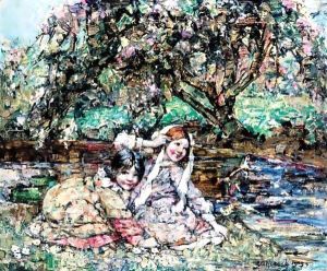 Girls Under The Blossom Tree by Edward Atkinson Hornel