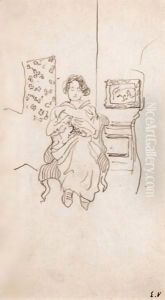 Lucy Hessel Tricotant by Jean-Edouard Vuillard