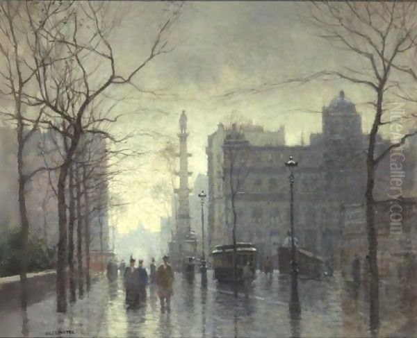 Rainy Day, Columbus Circle - view 1