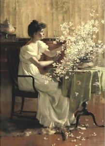 Woman Arranging Flowers by Francis Coates Jones